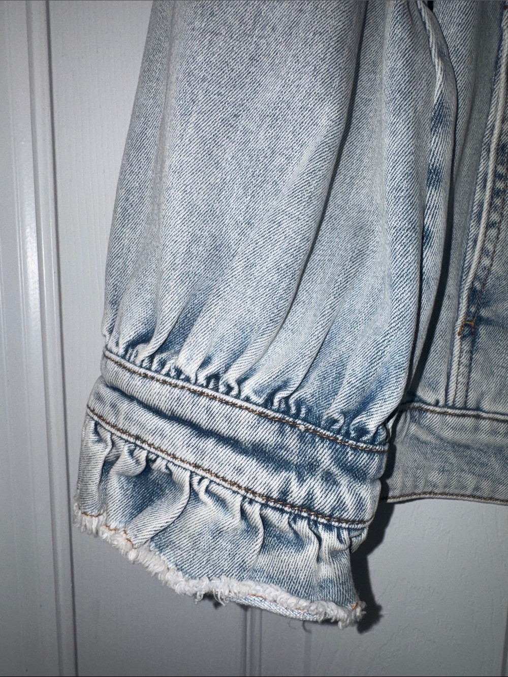 Generation Love Light Blue Denim Jacket with Ruffle Detail - Picture 4 of 5